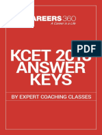 Kcet 2018 Answer Keys by Expert Coaching Classes PDF