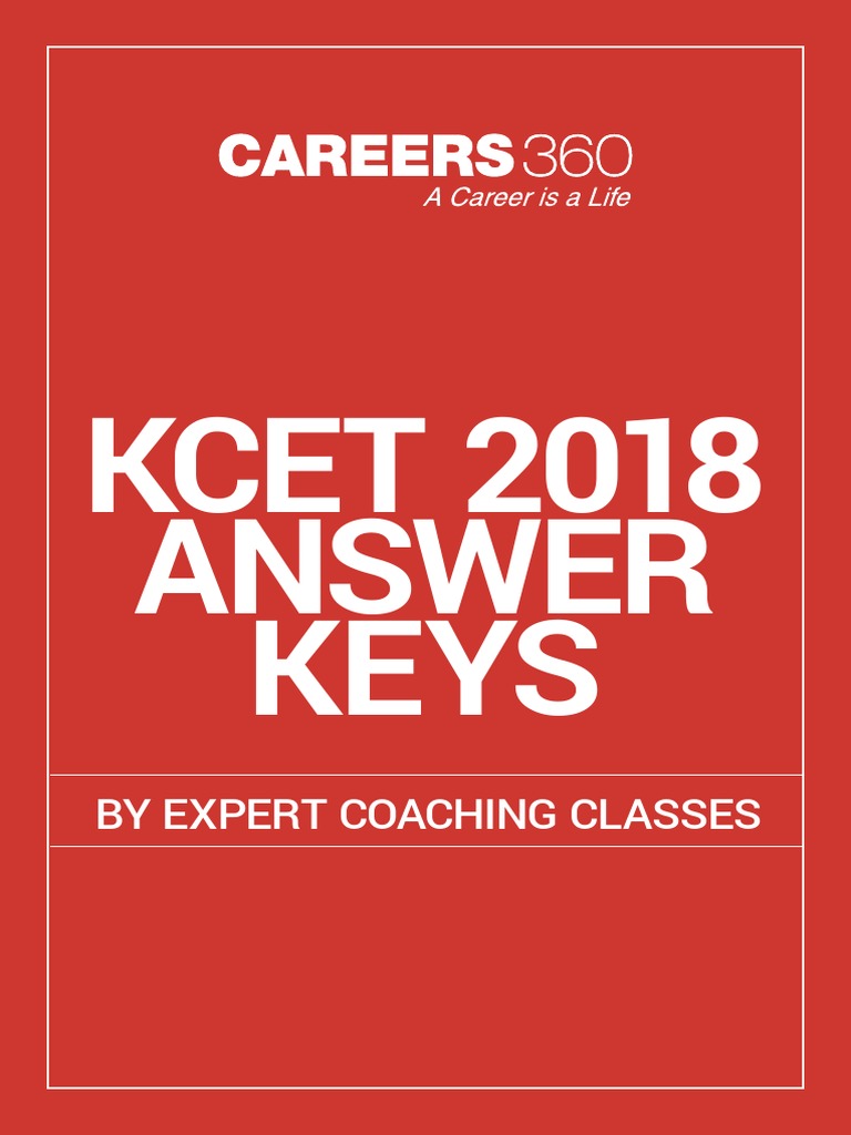 Kcet 2018 Answer Keys by Expert Coaching Classes PDF PDF Lens (Optics) Diffraction