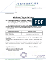 Order of Appointment: Sub: Out-Sourcing Basis - Appointment Orders - Issued