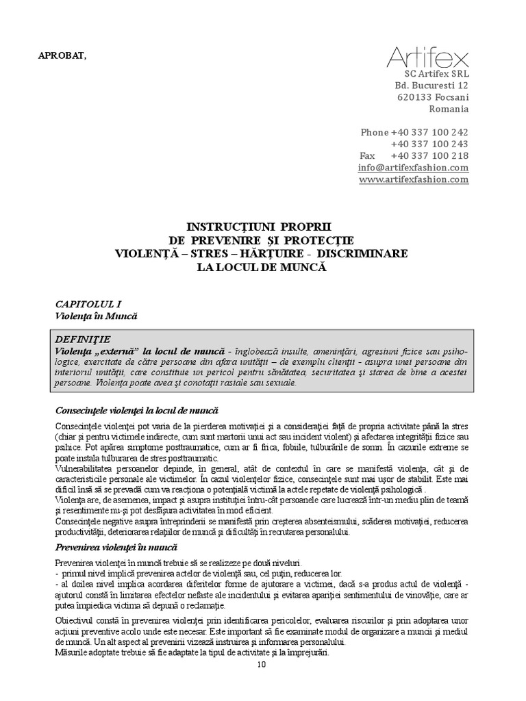 11 Instructiuni ViolenÅ£Ä Stres HÄrÅ£uire