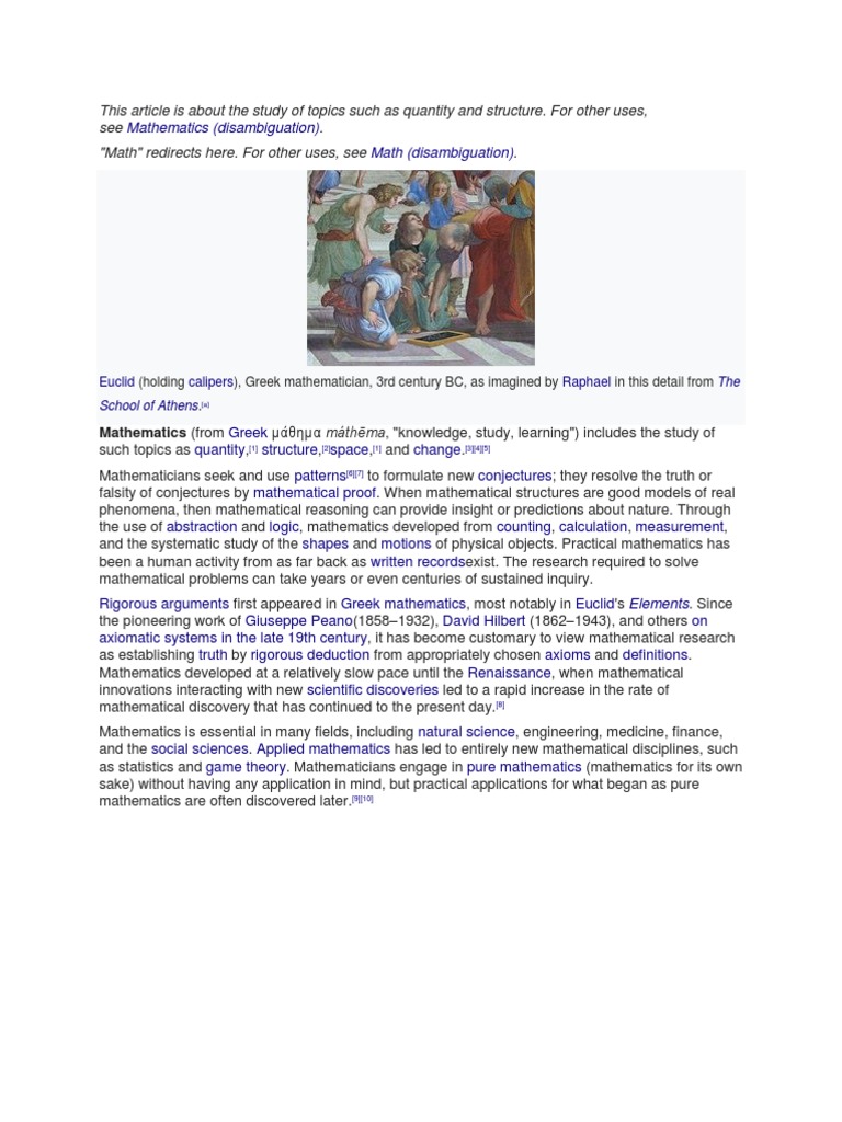 Overview of Mathematics and Its History | PDF