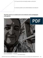 "Apuntes Para La Re Construcción de La Historia de Las Pedagogías Críticas", por Luis Bonilla-Molina