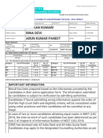 CBSE - NEET TEST 2018 Results PDF