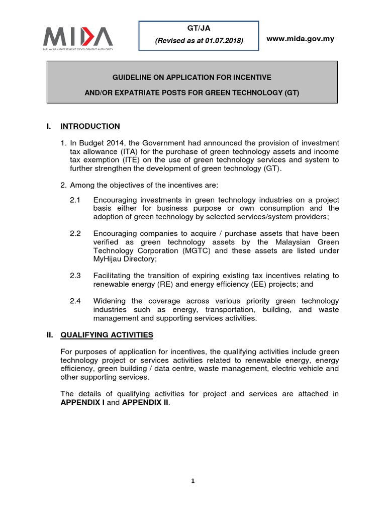Tax Exemption Guideline PDF Green Building Electric Vehicle