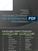 Perjanjian 20 Perkara Dan 18 Perkara Dalam Perlembagaan