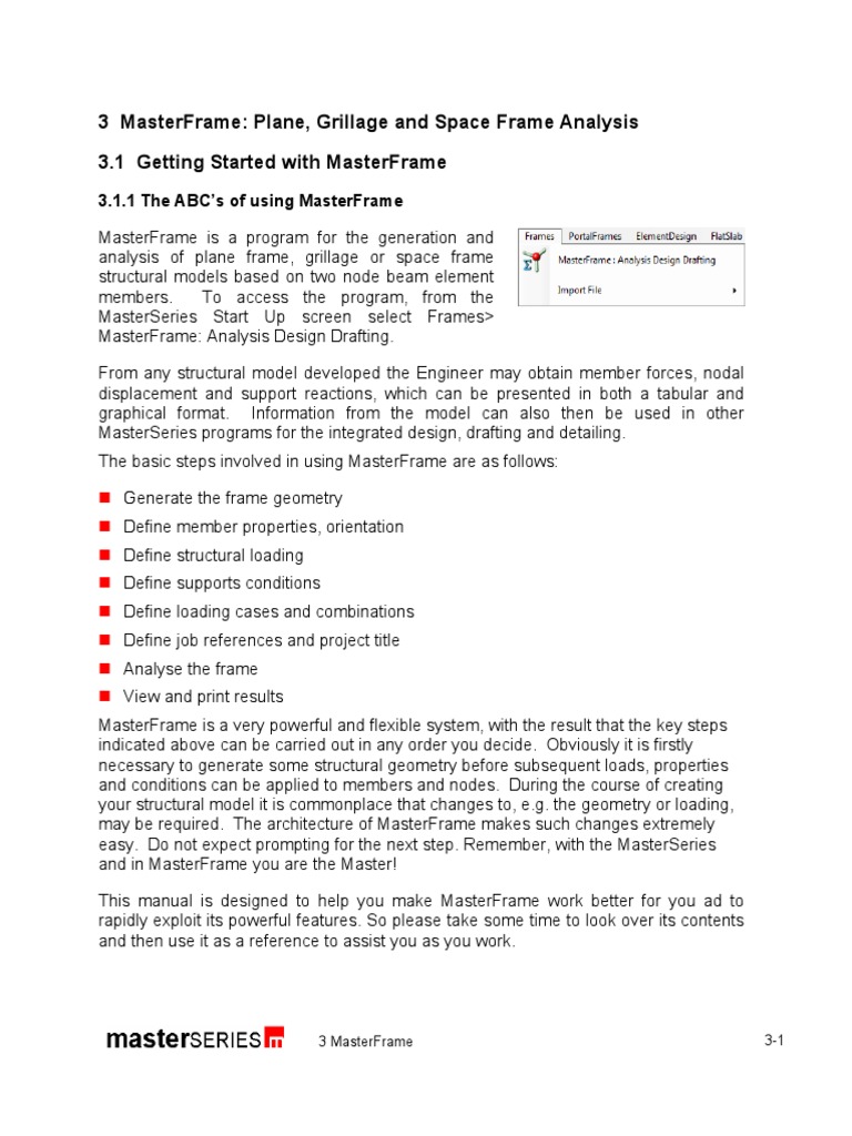 MasterFrame: Grillage Frame Analysis Guide | PDF | Cartesian Coordinate ...