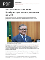 Discurso de Ricardo Velez Rodriguez Que Mudancas Esperar No Mecpdf
