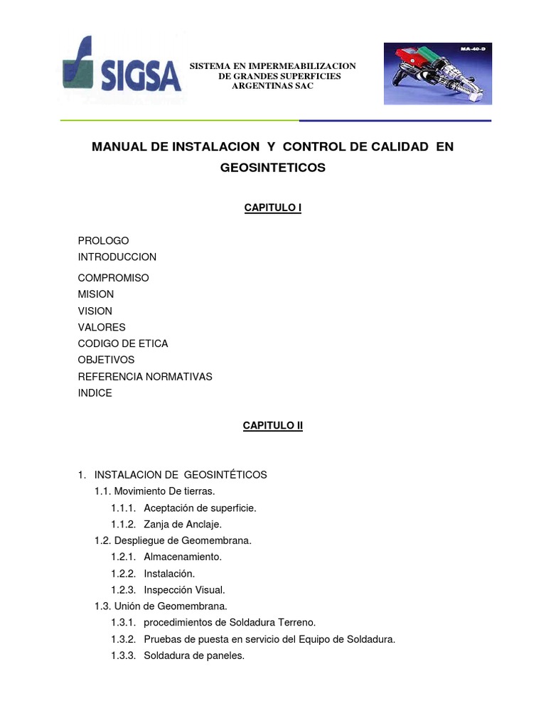 Instalación y Control de Geosintéticos | PDF | Calidad (comercial ...