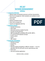IPE 337 Operations Management: Syllabus