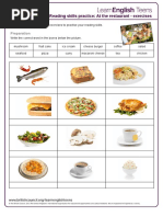 Reading Skills Practice: at The Restaurant - Exercises: Preparation