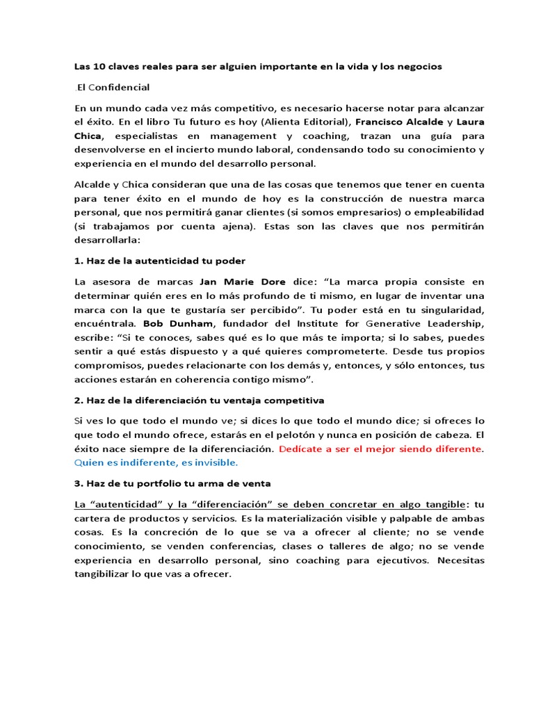 Las 10 Claves Reales | PDF | Desarrollo personal | Marca
