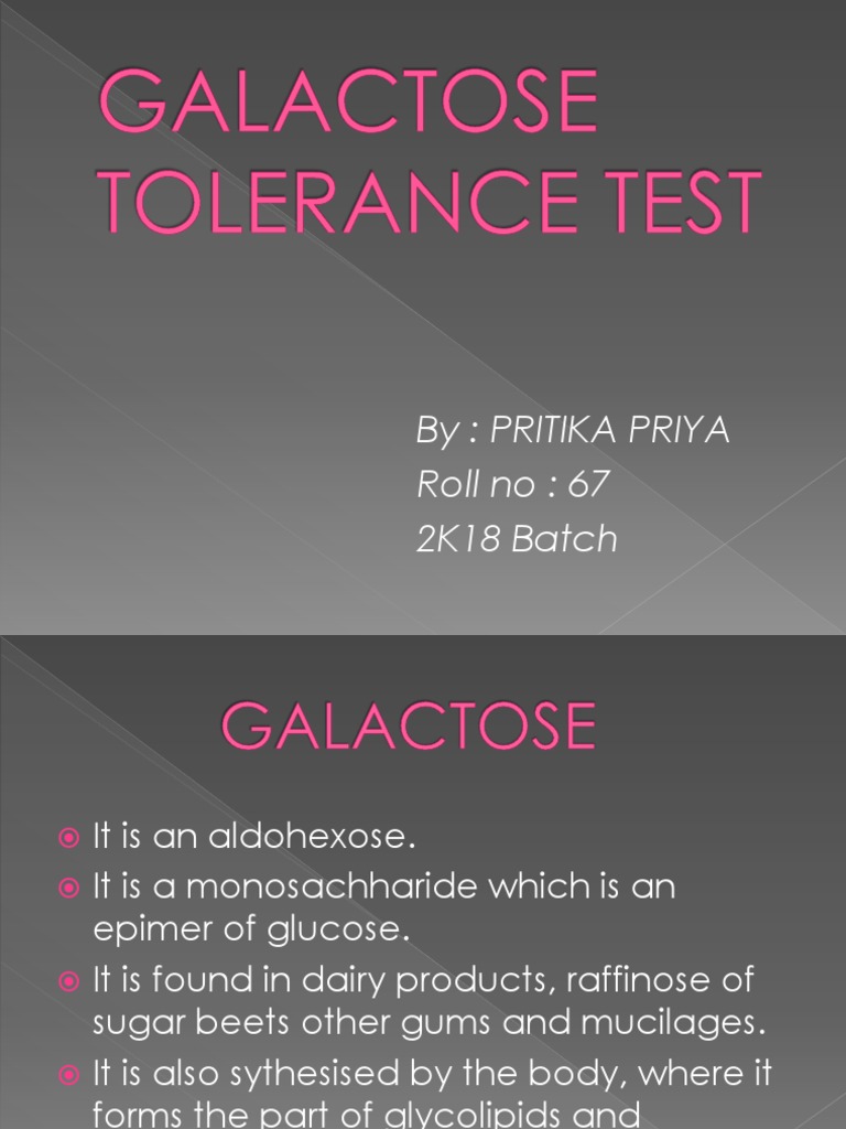 Galactose Tolerance Test