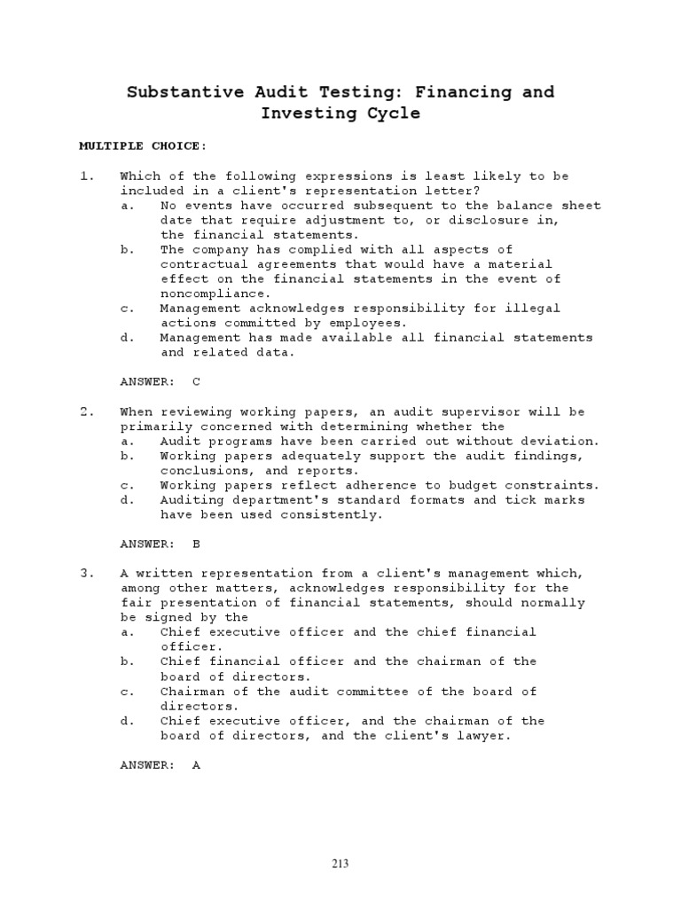 Substantive Audit Testing Overview | PDF | Audit | Debits And Credits