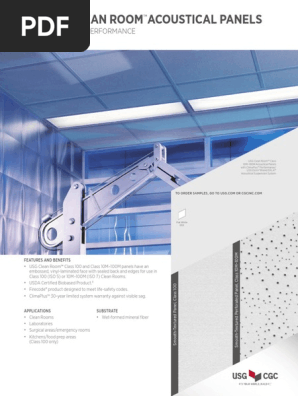 Usg Clean Room Climaplus Ceiling Panels Data Sc1811