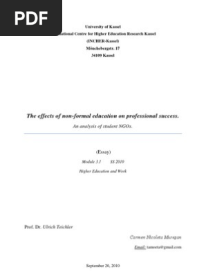 The Effects Of Non Formal Education Competence Human Resources