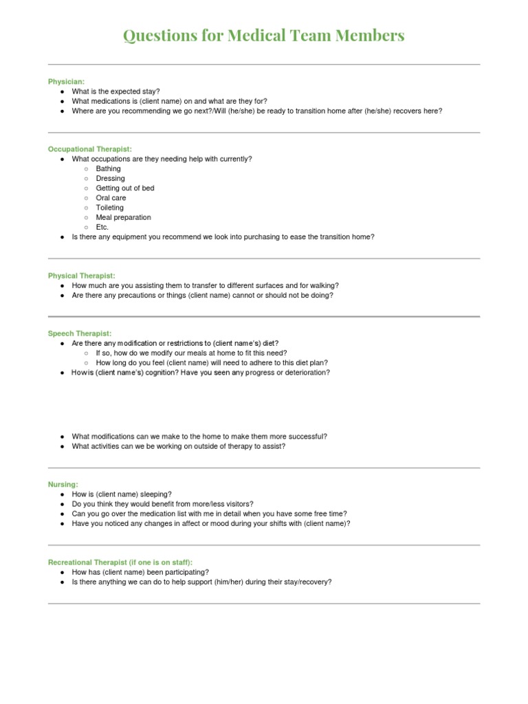 Family's Guide to Patient Care Questions | PDF