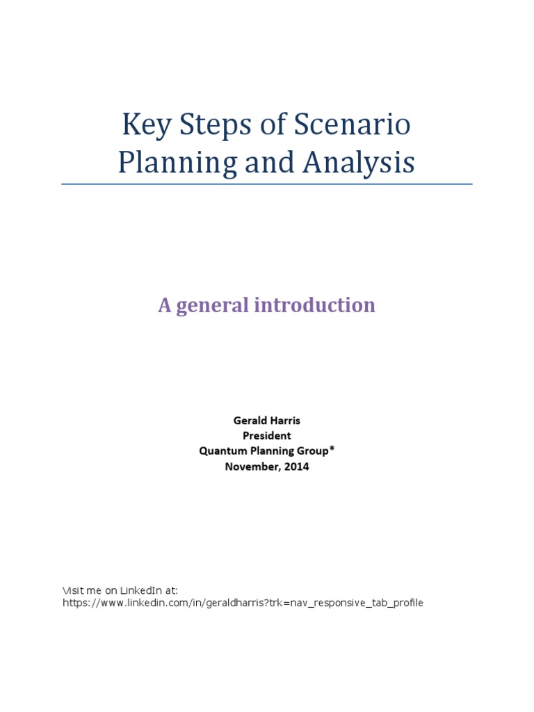 Key Steps in Scenario Planning | PDF | Scenario Planning | Decision Making