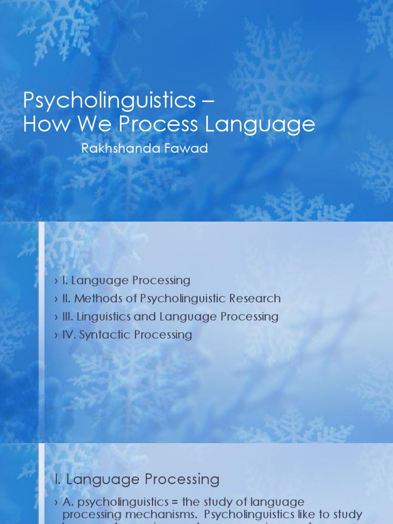 Understanding Language Processing Mechanisms | PDF | Priming ...