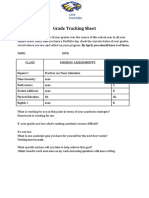 December Grade Tracking Sheet