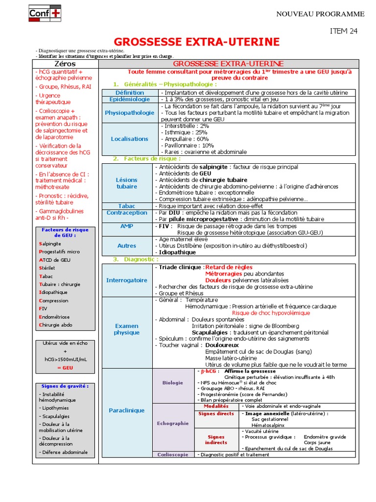 024 Grossesse ExtraUtérine PDF Sciences de la santé Reproduction — free download