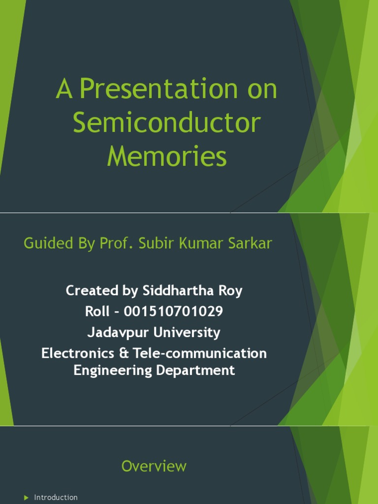 A Presentation On Semiconductor Memories PDF | PDF | Device Driver ...