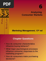 Analyzing Consumer Markets: Marketing Management, 13 Ed