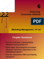 Analyzing Consumer Markets: Marketing Management, 13 Ed