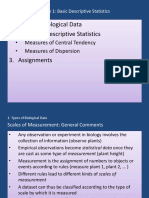 Types of Biological Data 2. Summary Descriptive Statistics