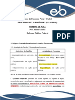 Curso de Processo Penal – Parte I: Procedimento Sumaríssimo (Lei 9.099/95