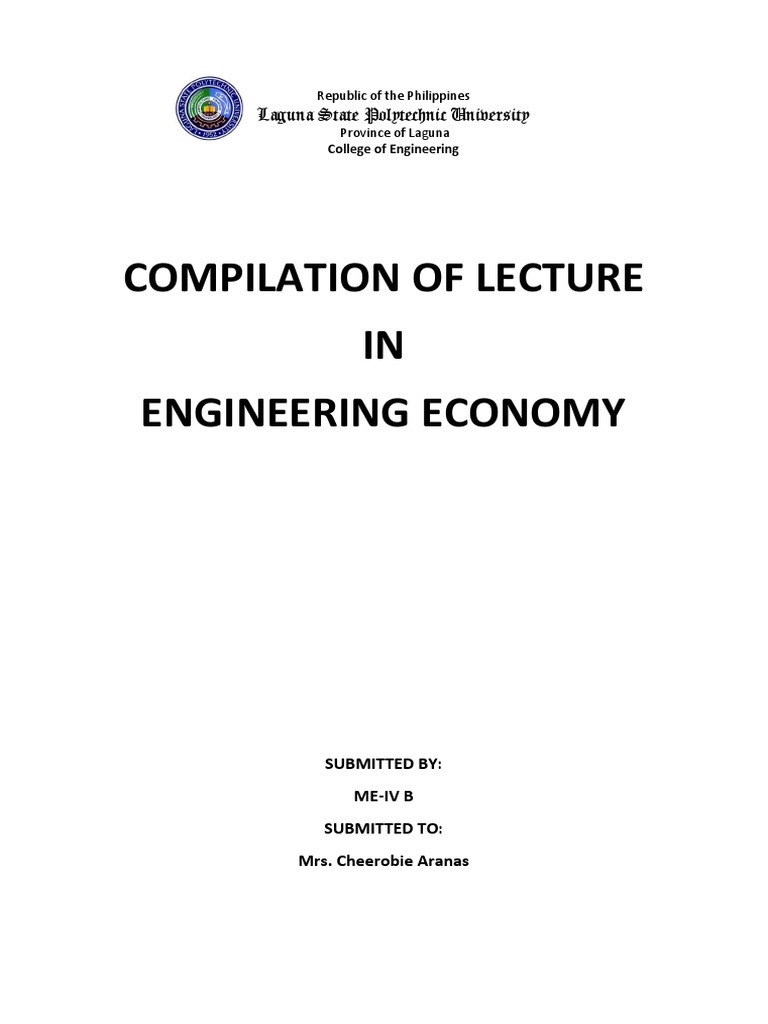 Engineering Economy Lecture | PDF | Depreciation | Personal Finance