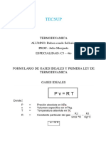 Fromulario - Primera Ley Termodinamica