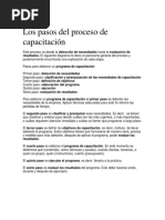 Los Pasos Del Proceso de Capacitación