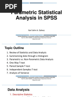 Parametric Statistical Analysis in SPSS