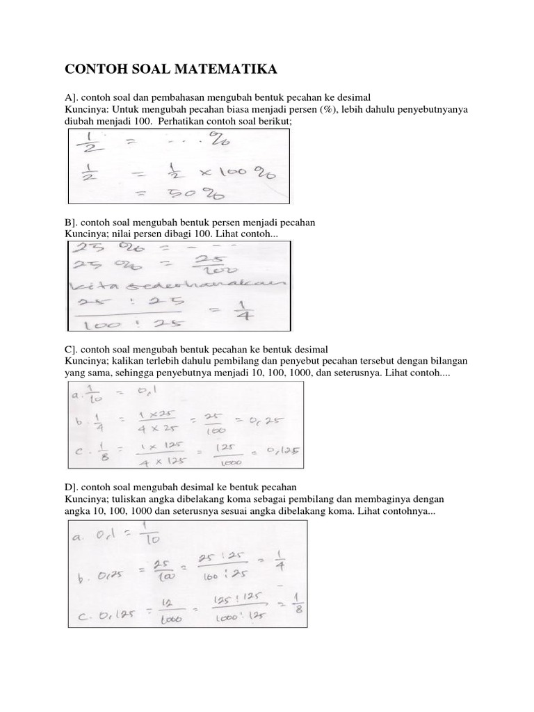 Contoh Soal Matematika Docx