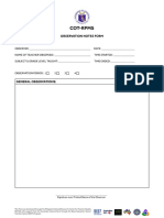 Cot-Rpms: Observation Notes Form