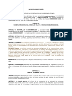 Modelo de Constitucion de Una Sociedad Por Acciones Simplificada