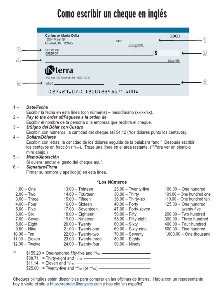 Cheque Inglés | PDF