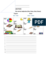 Demonstrative Adjectives Worksheet