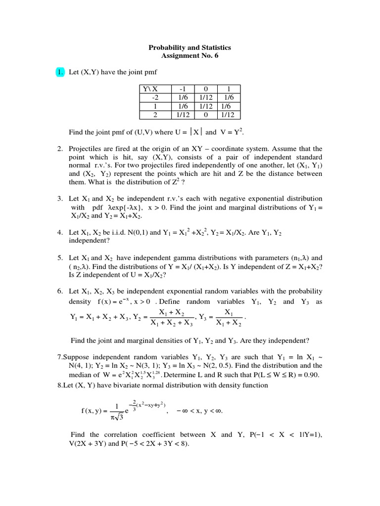 PS Ass 5 PDF Probability Density Function Measure Theory