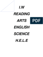 I.W Reading Arts English Science H.E.L.E