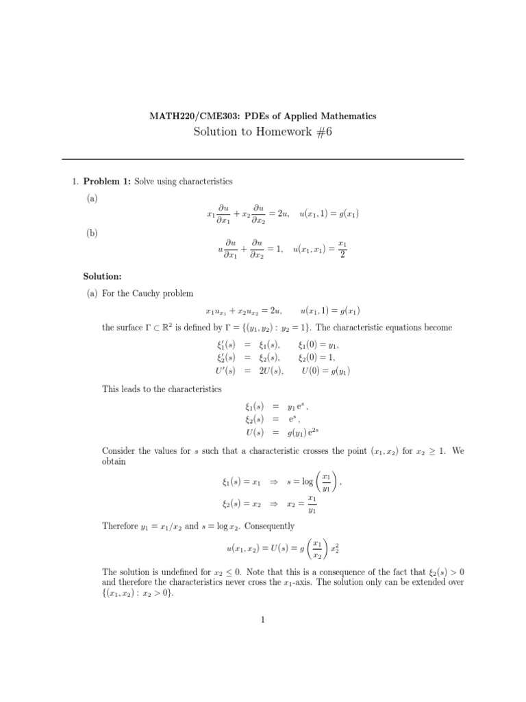 Hwk6 Sol Pdf Shock Wave Ordinary Differential Equation