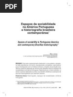 Espaços de sociabilidade Na América Portuguesa e Historiográfia Brasileira