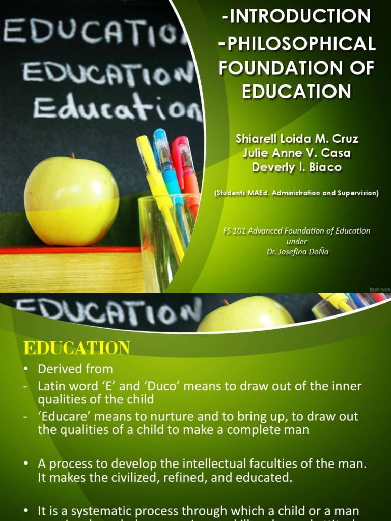 Report FS 101 Advanced Foundation of Education PDF Philosophy Of