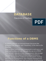 Functions of Database
