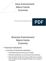 Business Environment - Financial Institutions