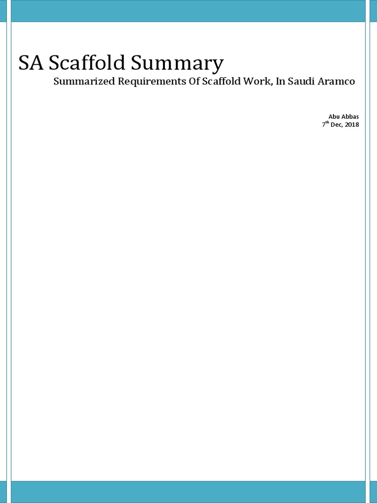 SA Scaffold Summary PDF Scaffolding Lumber