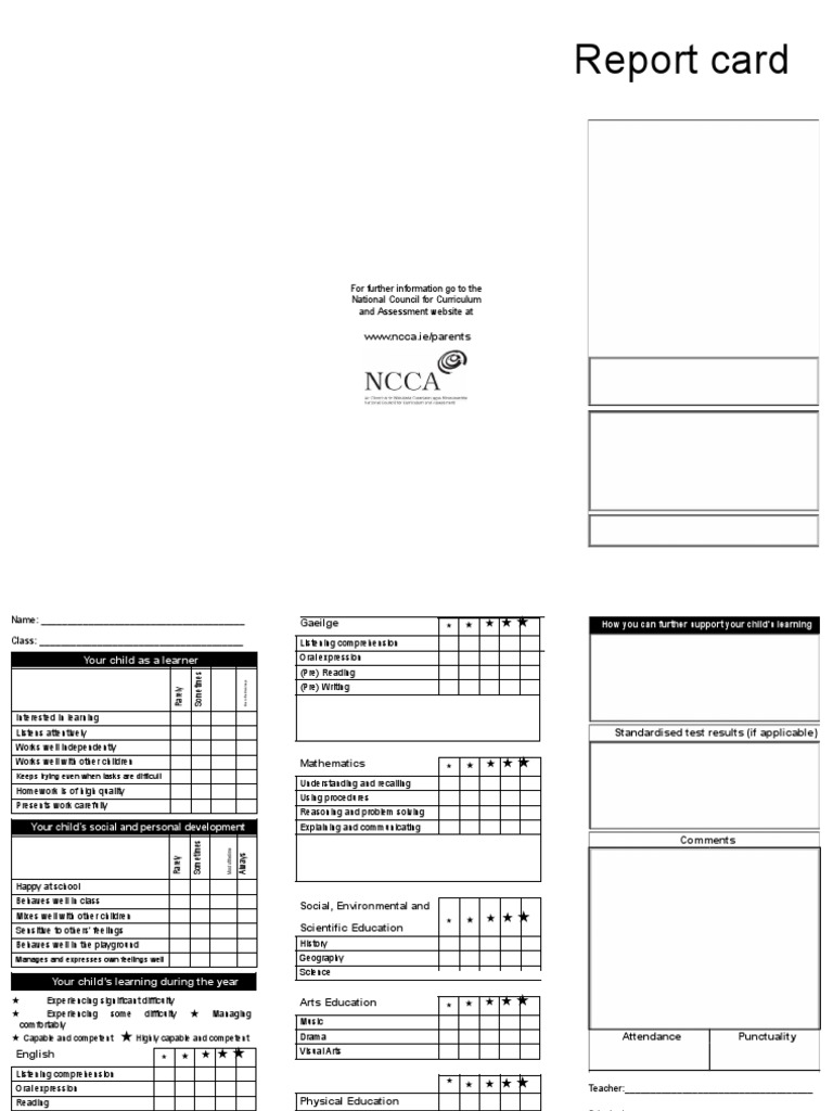 Report Card: WWW - Ncca.ie/parents | PDF | Science Education | Learning