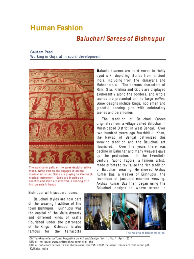 Baluchari Sarees: Weaving Tradition of Bishnupur | PDF | Weaving ...