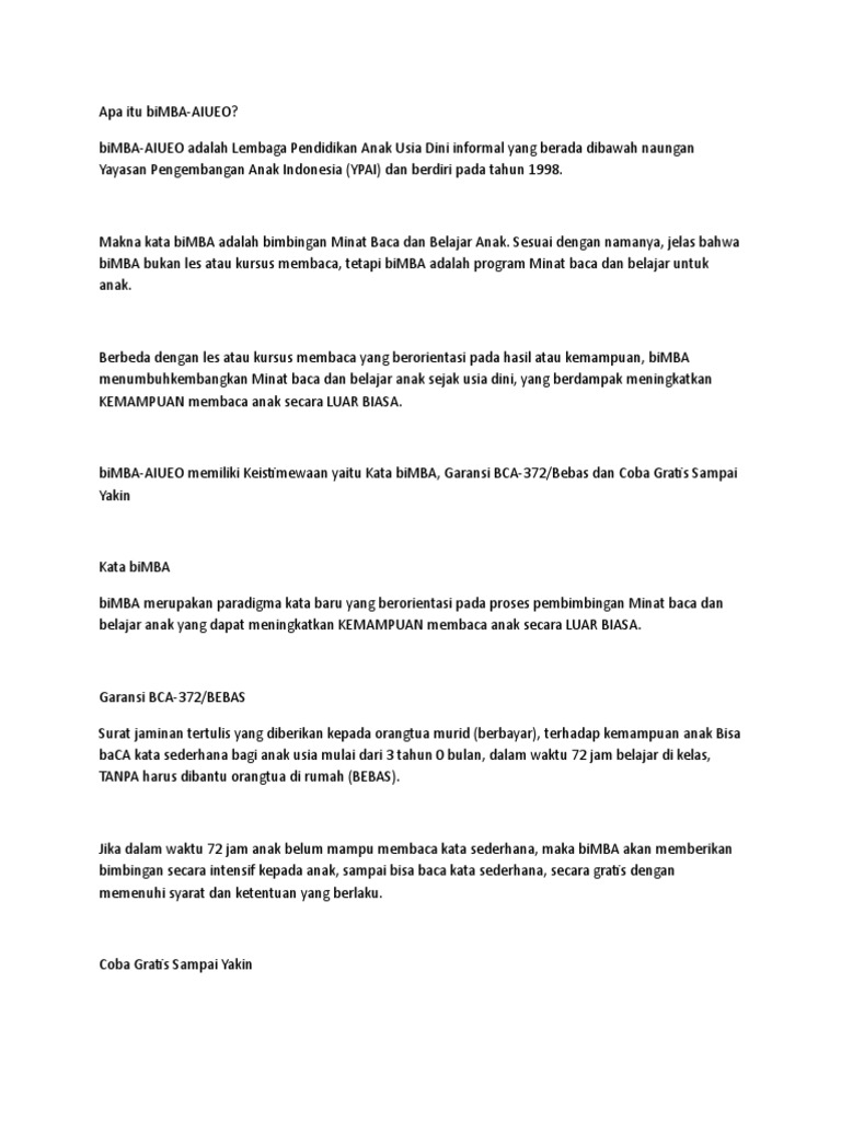 Apa Itu Bimba A Wps Office