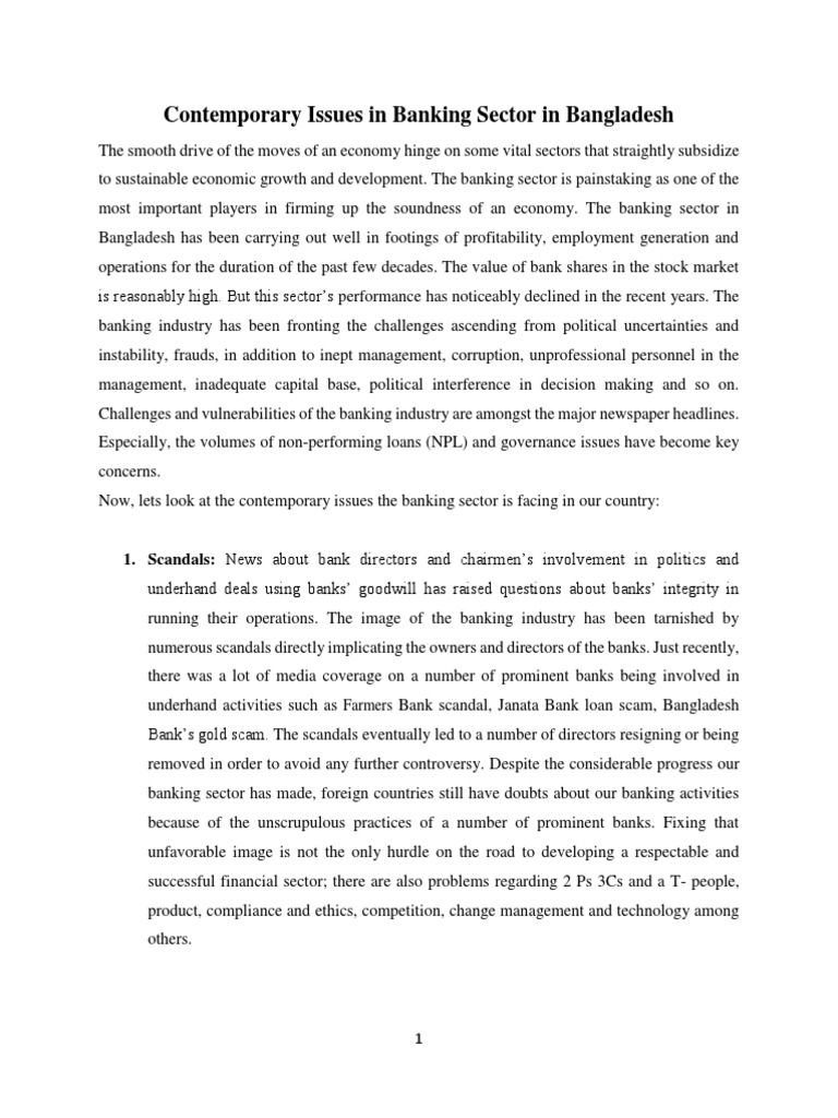 Banking Sector Challenges in Bangladesh | PDF | Credit | Finance ...